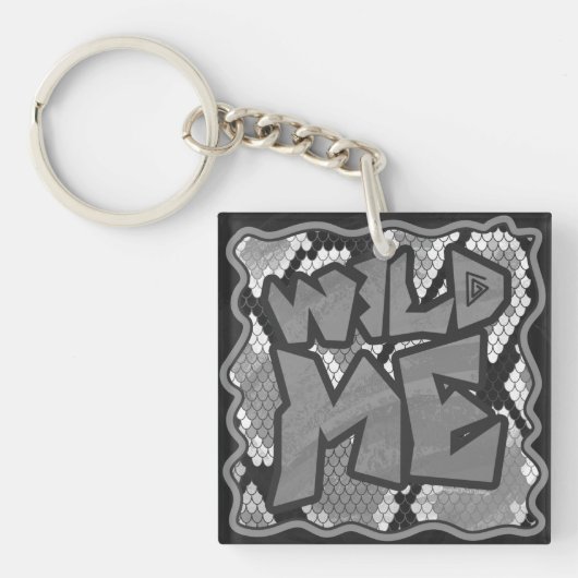 Schlange Gelb und Gold Print Schlüsselanhänger (Vorderseite)