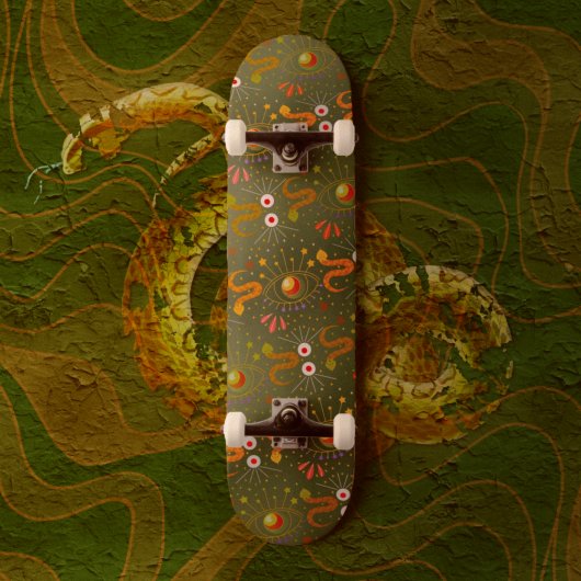 Schlange Goddess grün Skateboard