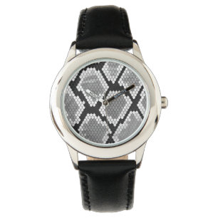 Schlange Grau und leicht Grau drucken Armbanduhr