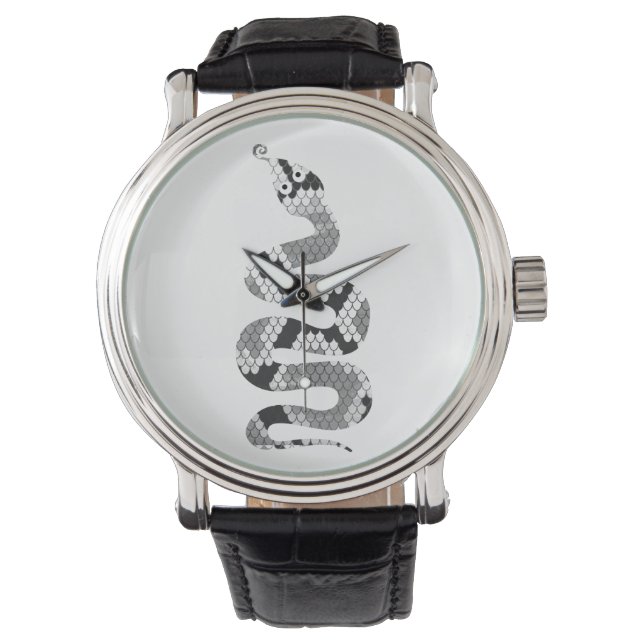 Schlange Grau und leicht Grau Silhouette Armbanduhr (Vorderseite)