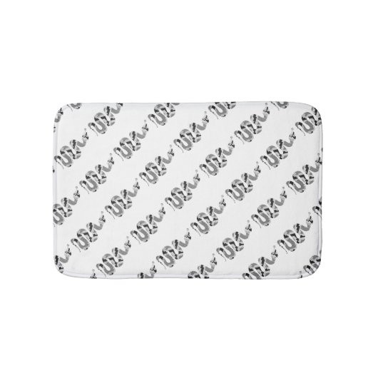 Schlange Grau und leicht Grau Silhouette Badematte (Vorderseite)