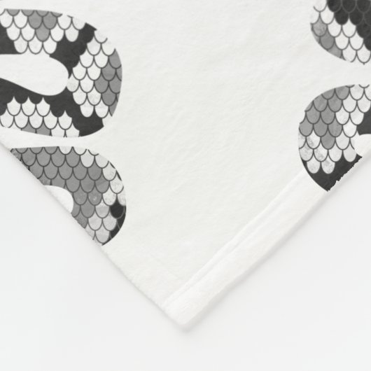 Schlange Grau und leicht Grau Silhouette Fleecedecke (Ecke)