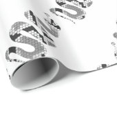 Schlange Grau und leicht Grau Silhouette Geschenkpapier (Rolleneckpunkt)