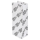 Schlange Grau und leicht Grau Silhouette Geschenktüte Für Weinflaschen (Rückseite Schrägansicht)