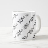 Schlange Grau und leicht Grau Silhouette Jumbo-Tasse (Vorderseite Rechts)