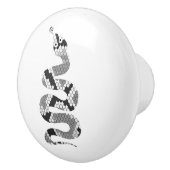 Schlange Grau und leicht Grau Silhouette Keramikknauf (Rechts)