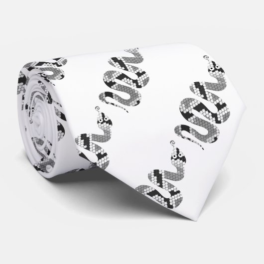 Schlange Grau und leicht Grau Silhouette Krawatte (Gerollt)