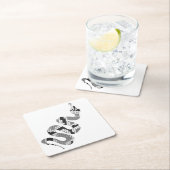 Schlange Grau und leicht Grau Silhouette Rechteckiger Pappuntersetzer (Vor Ort)