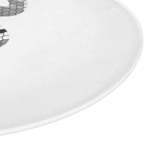 Schlange Grau und leicht Grau Silhouette Schneidebrett (Ecke)