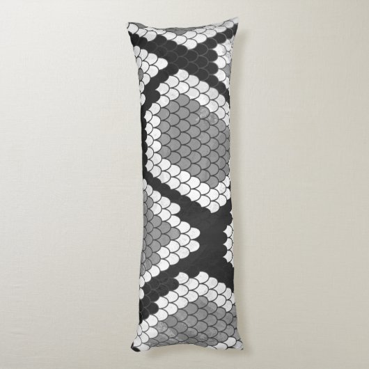 Schlange Grau und leicht Grau Silhouette Seitenschläferkissen (Rückseite (Vertikal))