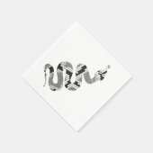 Schlange Grau und leicht Grau Silhouette Serviette (Ecke)