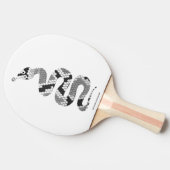 Schlange Grau und leicht Grau Silhouette Tischtennis Schläger (Seitenansicht)