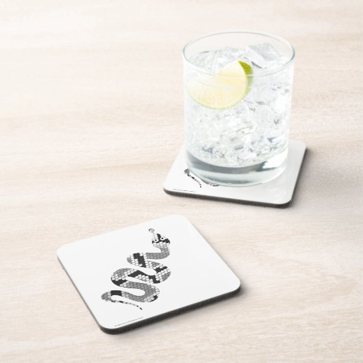 Schlange Grau und leicht Grau Silhouette Untersetzer (Rechte Seite)