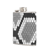 Schlange Grau, Weiß und Schwarz Flachmann (Links)