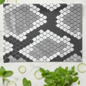 Schlange Grau, Weiß und Schwarz Handtuch (Gefaltet)