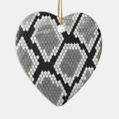 Schlange Grau, Weiß und Schwarz Keramik Ornament (Rechts)