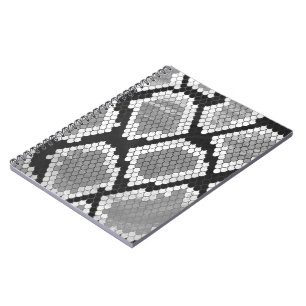 Schlange Grau, Weiß und Schwarz Notizblock