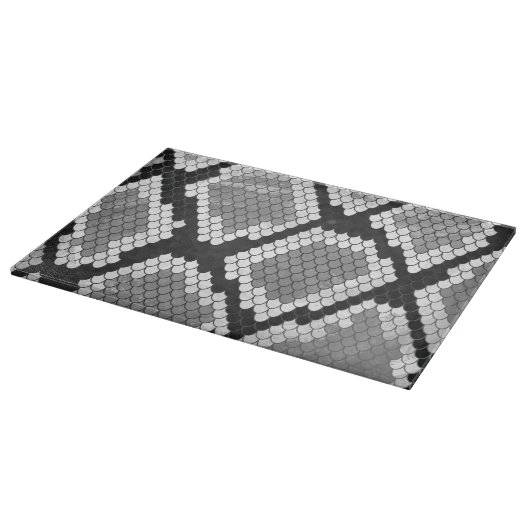 Schlange Grau, Weiß und Schwarz Schneidebrett (Ecke)