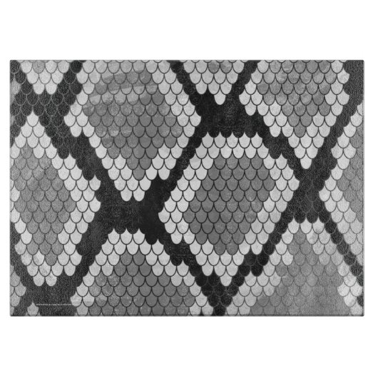 Schlange Grau, Weiß und Schwarz Schneidebrett (Vorderseite)