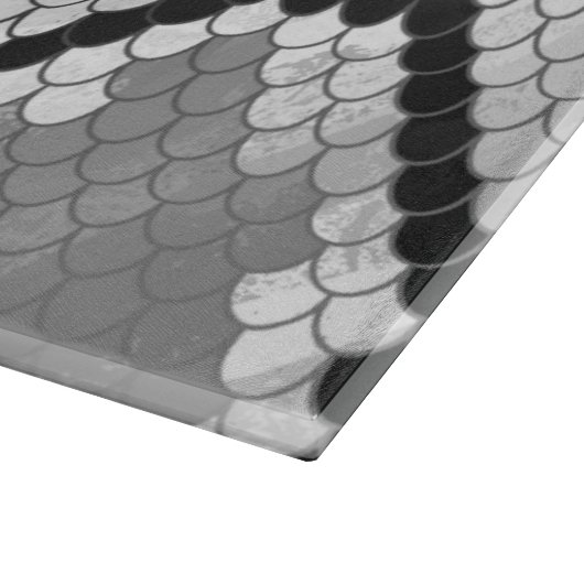 Schlange Grau, Weiß und Schwarz Schneidebrett (Ecke)