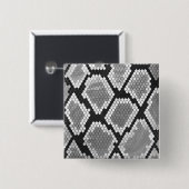 Schlange Grauer, Weiß-und Schwarz-Druck Button (Vorne & Hinten)