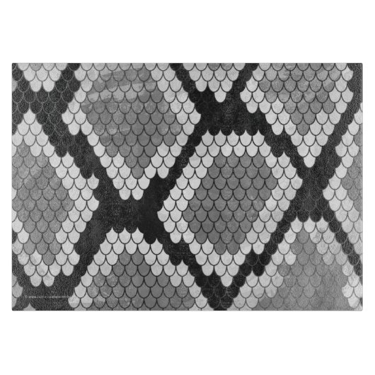 Schlange Grauer, Weiß-und Schwarz-Druck Schneidebrett (Vorderseite)