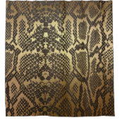 Schlange Haut Print Modern Glam Gold Duschvorhang (Vorderseite)