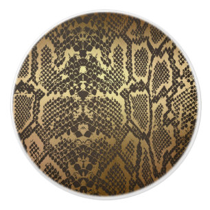 Schlange Haut Print Modern Glam Gold Keramikknauf