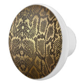 Schlange Haut Print Modern Glam Gold Keramikknauf (Rechts)