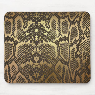 Schlange Haut Print Modern Glam Gold Mousepad