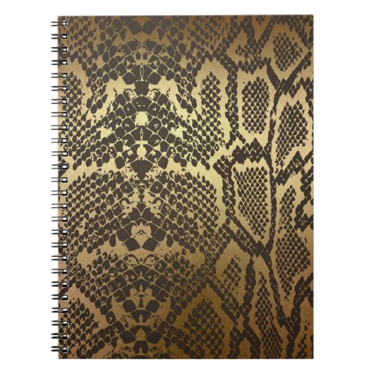 Schlange Haut Print Modern Glam Gold Notizblock (Vorderseite)