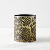 Schlange Haut Print Modern Glam Gold Zweifarbige Tasse (Mittel)