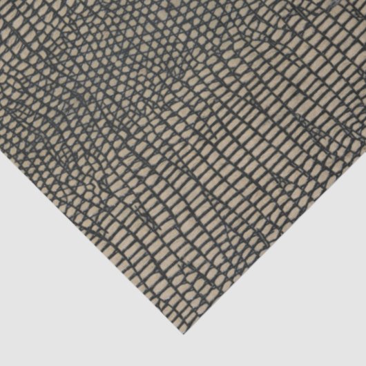 Schlange Haut Schwarz in Tan Tiermuster Decoupage Seidenpapier (Ausschnitt)