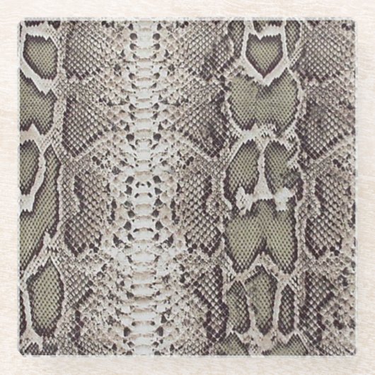 Schlange Hautfarbe Glasuntersetzer (Vorderseite)