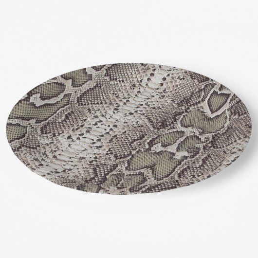 Schlange Hautfarbe Pappteller (Schrägansicht)