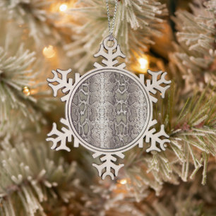 Schlange Hautfarbe Schneeflocken Zinn-Ornament