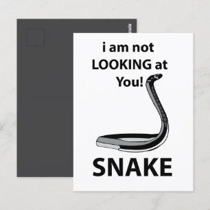 Schlange ich sehe dich nicht an Funny Snake Postkarte