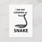 Schlange ich sehe dich nicht an Funny Snake Visitenkarte (Vorderseite)