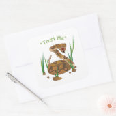 Schlange im Gras Quadratischer Aufkleber (Umschlag)