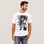 Schlange in Bloom - Schwarze Linie Kunst T-Shirt (Vorne ganz)