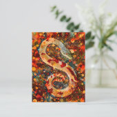 Schlange in der aborigines Dot Art Style Postkarte (Stehend Vorderseite)