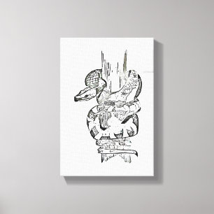 Schlange in der Nähe von Baumkanvas Print Leinwanddruck