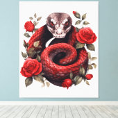 Schlange ist in Rose gerissen Leinwanddruck (Insitu (Holzboden))