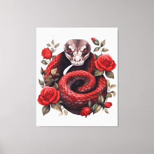 Schlange ist in Rose gerissen Leinwanddruck (Vorderseite)