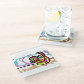 Schlange Liebe Glasuntersetzer (Schrägansicht)