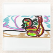 Schlange Liebe Glasuntersetzer (Vorderseite)