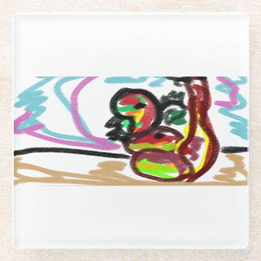 Schlange Liebe Glasuntersetzer (Vorderseite)