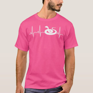 Schlange Lover Geschenke Reptile Heartbeat Männer  T-Shirt