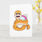 Schlange mit Babyflasche Karte (Gelbe Blume)