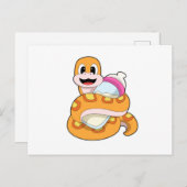 Schlange mit Babyflasche Postkarte (Vorne/Hinten)